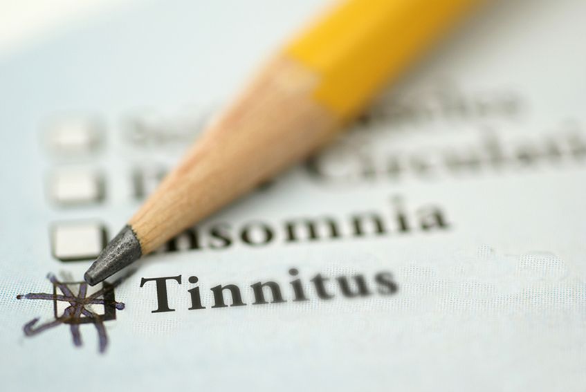 Pencil with checkbox for Tinnitus checked